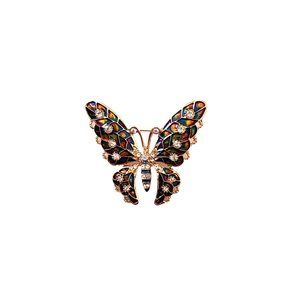 Colorful Rhinestone Butterfly Shaped Brooch Pin